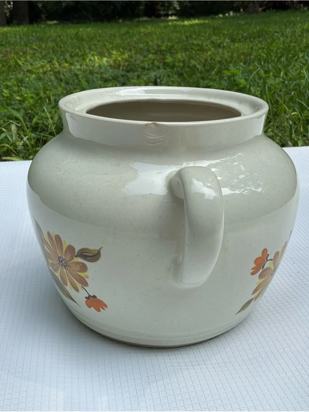 VTG CAPRI Bake Serve ‘N Store Stoneware Retro Floral Pot
